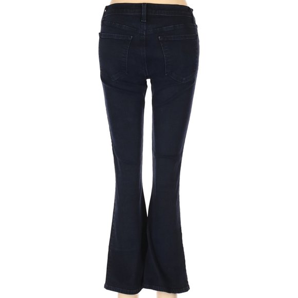 J Brand Jeans Black Blue Flared Leg Cut Mid Rise Waist Size 28 #447 - Picture 2 of 2